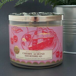 BBW Cherry Almond Shortbread Bath & Body Works 3 Wick Candle